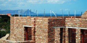 Walls built to roof height